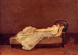 Поль Гоген Метте Гоген, спящая на софе-1875-24х32